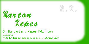 marton kepes business card